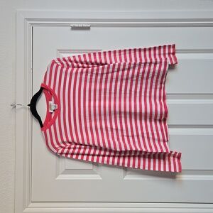 Talbots Pink and White Striped Top